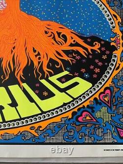 Original Age of Aquarius Vintage Blacklight Poster Psychedelic 1970's HIP PRODUC