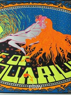Original Age of Aquarius Vintage Blacklight Poster Psychedelic 1970's HIP PROD
