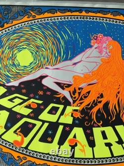 Original Age of Aquarius Vintage Blacklight Poster Psychedelic 1970's HIP PROD