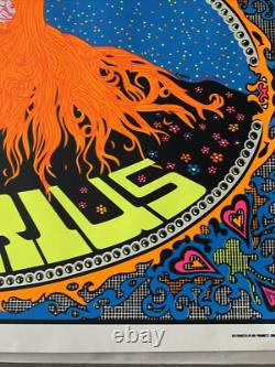 Original Age of Aquarius Vintage Blacklight Poster Psychedelic 1970's HIP PROD