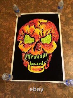 Original Black Light UV Flocked Poster Skull # 1668 Scorpio Posters In 1995