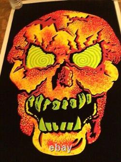 Original Black Light UV Flocked Poster Skull # 1668 Scorpio Posters In 1995
