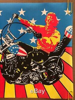 Original Blacklight Vintage Poster Easy Rider USA Psychedelic Peter Fonda 70s