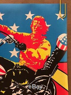 Original Blacklight Vintage Poster Easy Rider USA Psychedelic Peter Fonda 70s