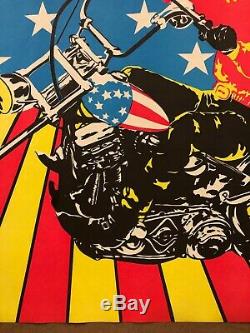 Original Blacklight Vintage Poster Easy Rider USA Psychedelic Peter Fonda 70s