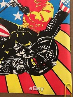 Original Blacklight Vintage Poster Easy Rider USA Psychedelic Peter Fonda 70s