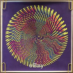 Original Blacklight Vintage Poster Hypno Mandala Psychedelic Circle Pin Wheel
