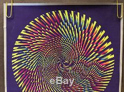 Original Blacklight Vintage Poster Hypno Mandala Psychedelic Circle Pin Wheel