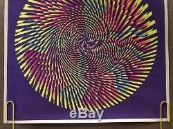 Original Blacklight Vintage Poster Hypno Mandala Psychedelic Circle Pin Wheel