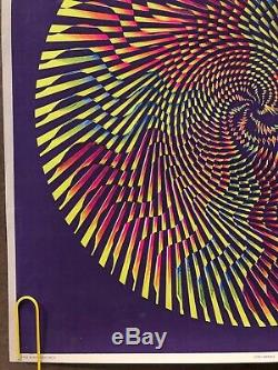 Original Blacklight Vintage Poster Hypno Mandala Psychedelic Circle Pin Wheel