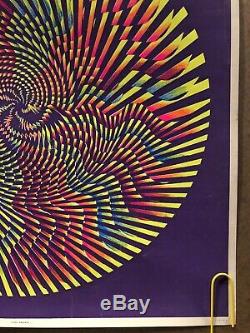 Original Blacklight Vintage Poster Hypno Mandala Psychedelic Circle Pin Wheel