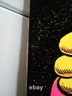 Original Bud Wiser Felt Black Light Poster 1974 Pro Arts Blacklight Tim Wallace