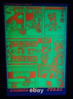 Original Concert Poster-blacklight-sweetwater-evergreen Bluzs Band-oxnard-signed