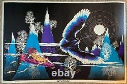 Original El Condor 1970 Black Light Poster-bird Vulture-star City-vg To Exc