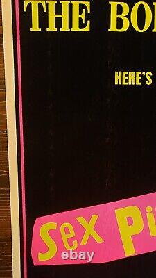 Original Flocked Sex Pistols Never Mind The Bollocks Blacklight Poster 23X35