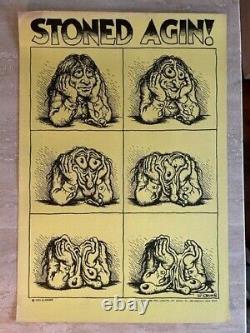 Original Pre concept Stoned Agin! R. Crumb, 1971 Vintage Poster