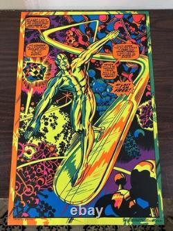 Original Silver Surfer Black Light Poster 1971 Third Eye At Last I Am Free