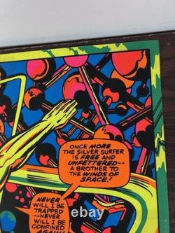 Original Silver Surfer Black Light Poster 1971 Third Eye At Last I Am Free