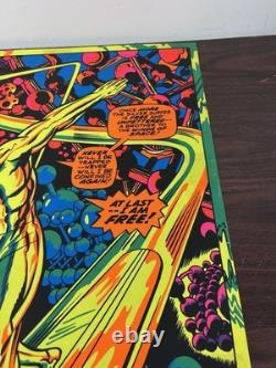 Original Silver Surfer Black Light Poster 1971 Third Eye At Last I Am Free