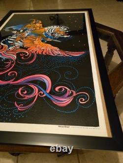 Original Velva Print Freedom Flight blacklight poster FRAMED. SOLD AS-IS