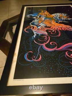 Original Velva Print Freedom Flight blacklight poster FRAMED. SOLD AS-IS