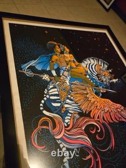 Original Velva Print Freedom Flight blacklight poster FRAMED. SOLD AS-IS