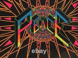 Original Vintage 1960's Psychedelic Peace Black Light Poster, 43x 27