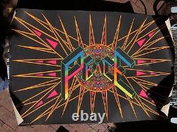 Original Vintage 1960's Psychedelic Peace Black Light Poster, 43x 27