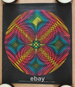 Original Vintage 1968 60s Psychedelic Rhythm Black light Poster Waspac Parker