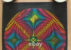 Original Vintage 1968 60s Psychedelic Rhythm Black light Poster Waspac Parker