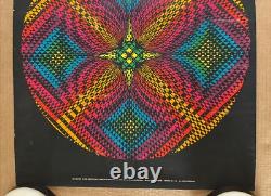 Original Vintage 1968 60s Psychedelic Rhythm Black light Poster Waspac Parker