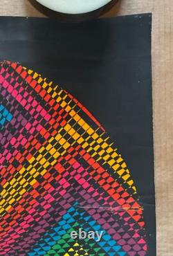Original Vintage 1968 60s Psychedelic Rhythm Black light Poster Waspac Parker