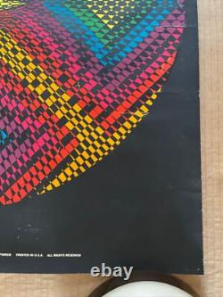 Original Vintage 1968 60s Psychedelic Rhythm Black light Poster Waspac Parker