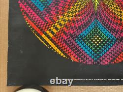 Original Vintage 1968 60s Psychedelic Rhythm Black light Poster Waspac Parker