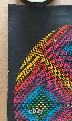 Original Vintage 1968 60s Psychedelic Rhythm Black light Poster Waspac Parker