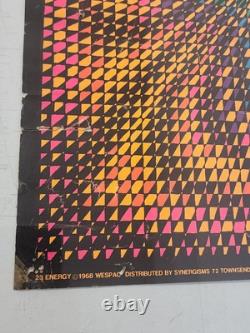 Original Vintage 1968 Blacklight Psychedelic 23 Energy Poster