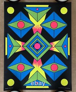 Original Vintage 1969 60s Black Light Focus Psychedelic Poster Third Eye Shapes