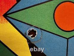 Original Vintage 1969 60s Black Light Focus Psychedelic Poster Third Eye Shapes