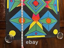 Original Vintage 1969 60s Black Light Focus Psychedelic Poster Third Eye Shapes