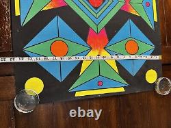 Original Vintage 1969 60s Black Light Focus Psychedelic Poster Third Eye Shapes