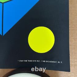 Original Vintage 1969 60s Black Light Focus Psychedelic Poster Third Eye Shapes