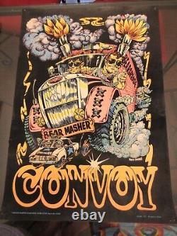 Original Vintage 1970s CONVOY Black light Poster Velvet Psychedelic, 21 x 31 in