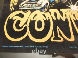 Original Vintage 1970s CONVOY Black light Poster Velvet Psychedelic, 21 x 31 in