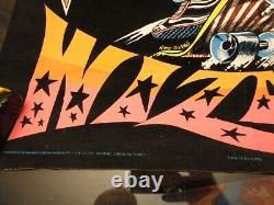 Original Vintage 1970s SKATEBOARD WIZARD Black light Poster Velvet 21 x 33