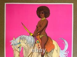 Original Vintage 1972 Liona and Mo-dak blacklight poster set 70s Alisten couple