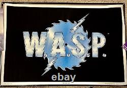 Original Vintage 1985 Flocked WASP W. A. S. P. Blacklight Poster Funky Great Shape