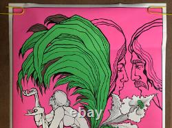 Original Vintage Black Light Poster Inside A Flower Grows Ron Costa Statue