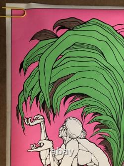 Original Vintage Black Light Poster Inside A Flower Grows Ron Costa Statue