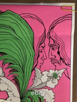 Original Vintage Black Light Poster Inside A Flower Grows Ron Costa Statue