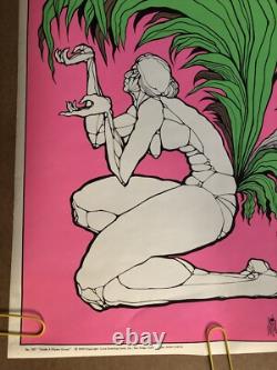 Original Vintage Black Light Poster Inside A Flower Grows Ron Costa Statue